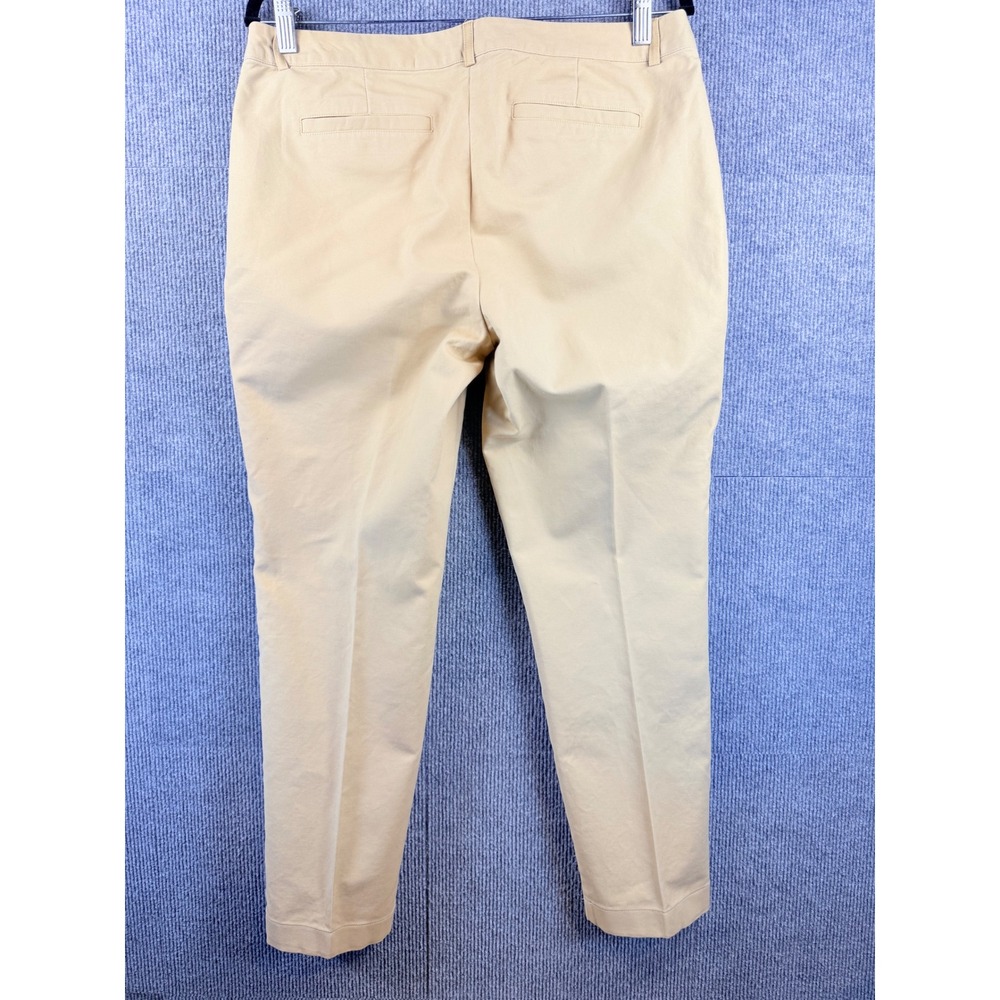 Michael Kors Womens Beige Gold Zip Ankle Pants Size 10 Cotton Blend Tapered Leg - Picture 8 of 8